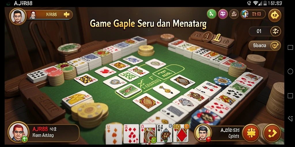 Screenshot gameplay Gaple yang seru dan interaktif.