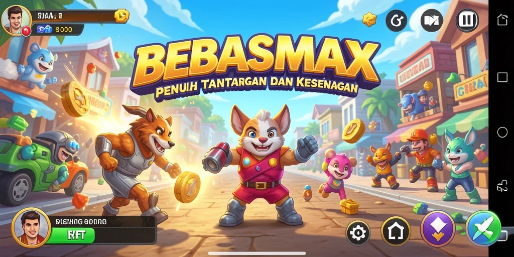 Tampilan gameplay seru dari BEBASMAX yang membuat adrenalin meningkat.
