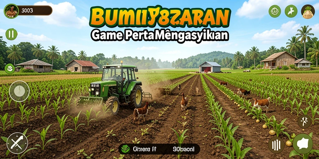 Tampilan gameplay BUMI303 yang menarik saat bercocok tanam.