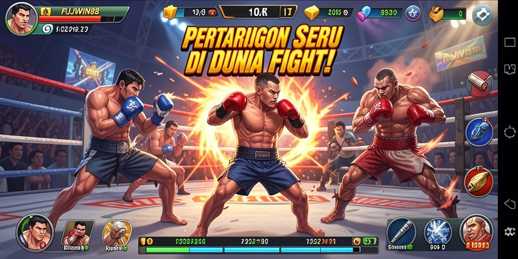 Tampilan gameplay FUJIWIN88 dengan aksi pertarungan yang mengesankan.