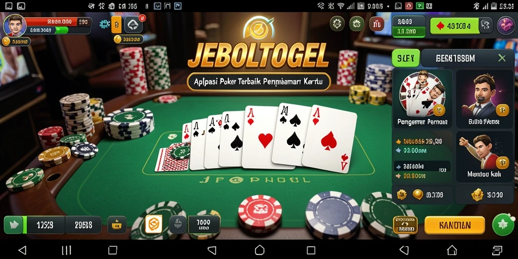 Tampilan utama gameplay Poker di JEBOLTOGEL yang menarik.