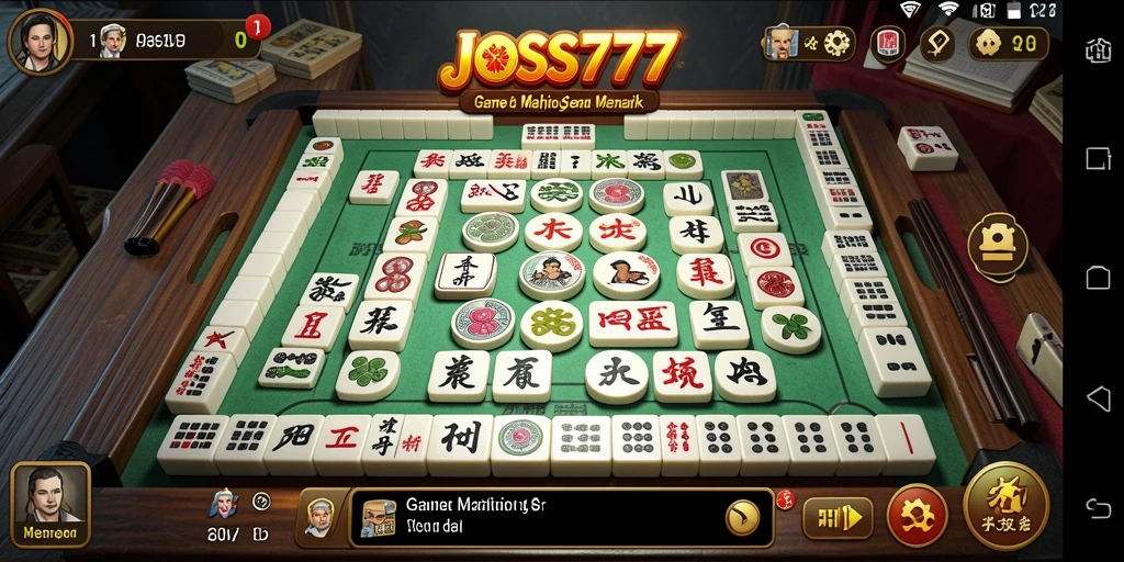 Tampilan gameplay menarik JOSS777 dengan ubin Mahjong.